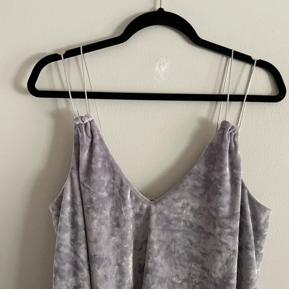 Express One Eleven Women M Gray Crushed Velvet Layered V-Neck Cami Tank Top - Picture 5 of 10